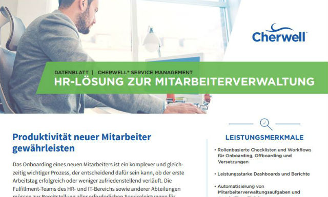 HR Service Management mit Cherwell: Webflyer jetzt downloaden!